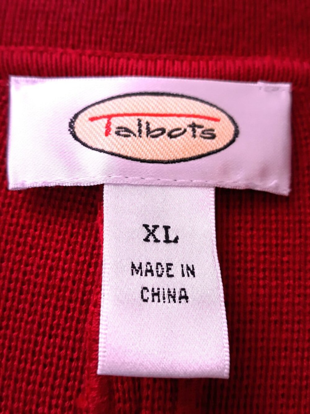Talbots Sweater Blazer Jacket Red 100% Cotton Large - Picture 7 of 7